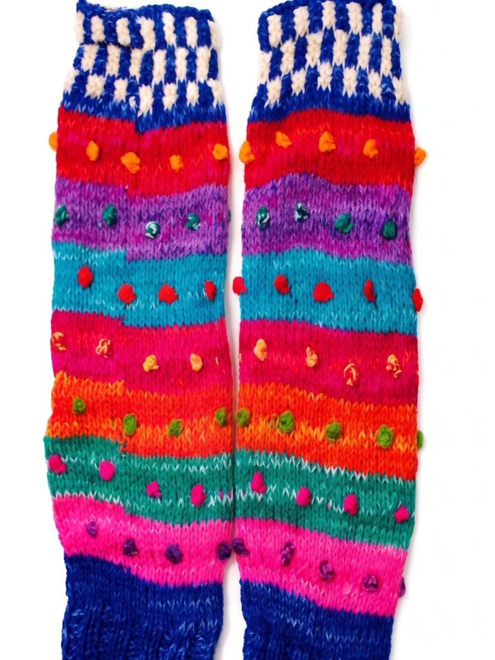 Handmade Knitted Booties Multicolor Yarn Warm Winter